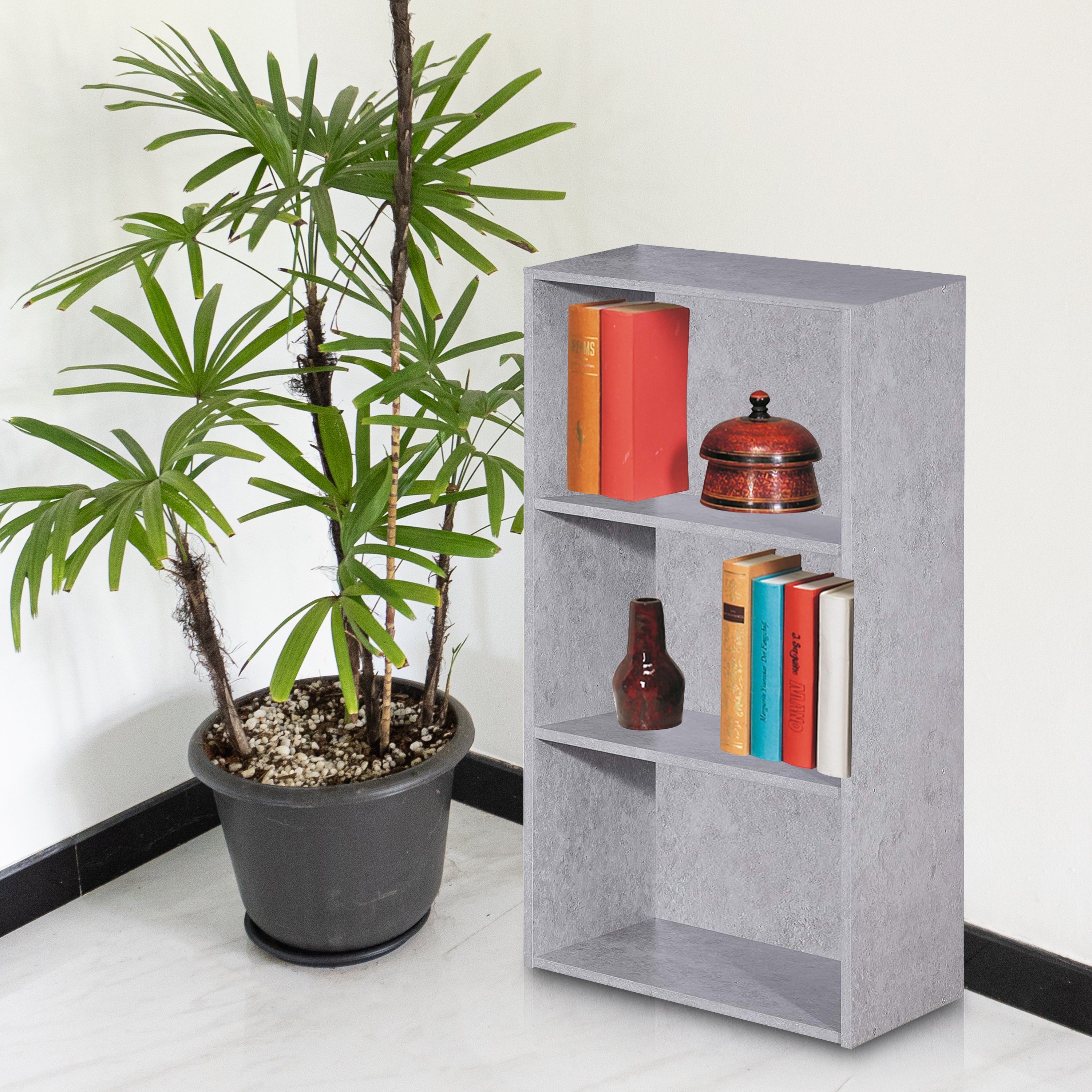 habeig Bücherregal Tube Bücherregal Standregal 3 Fächer Belastung Regalboden Standregal
