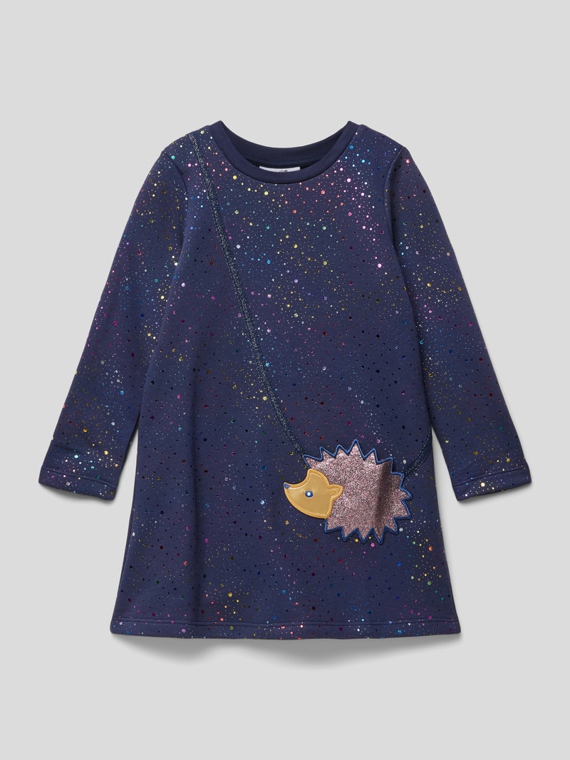 Minikleid mit Motiv-Patch in marineblau