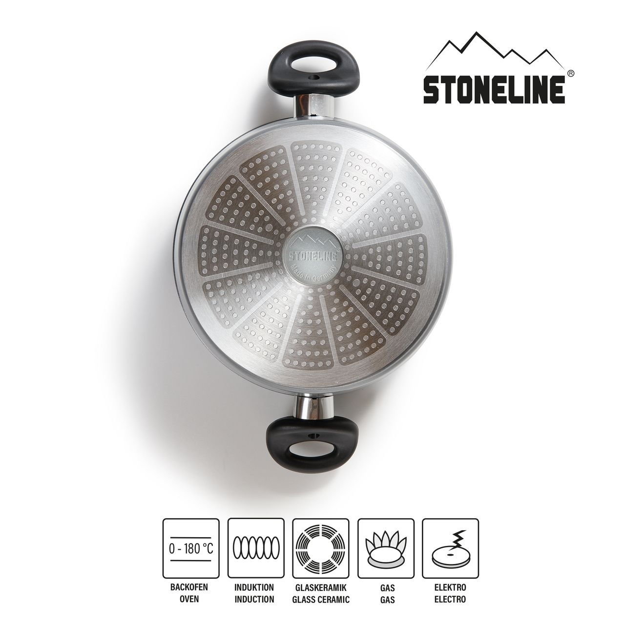 STONELINE® Made in Germany Kochtopf 20 cm, mit Glasdeckel