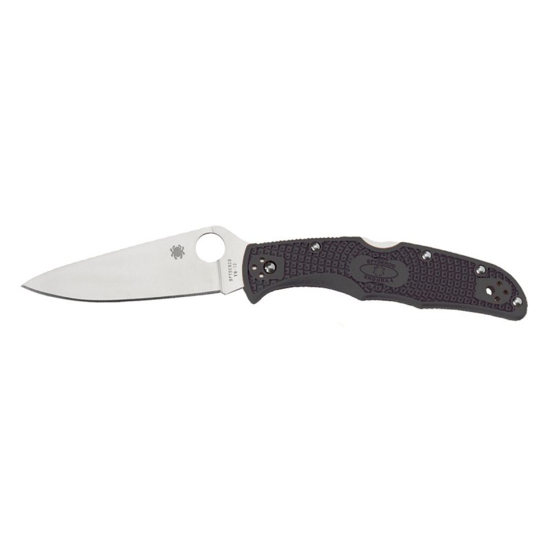 Spyderco Endura C10, Taktisches Messer, Militärklappmesser. Schwarz