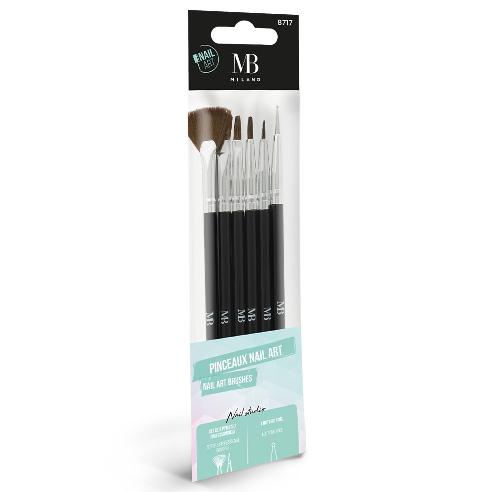 Mb Milano SET 6 PINCEAUX NAIL ART ACCESSOIRES NAIL ART
