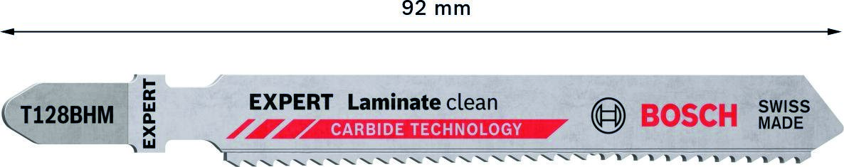 Bosch Blue Zubehör 2608900542 Expert „Laminate Clean“ T128 BHM Stichsägeblatt 3-teilig
