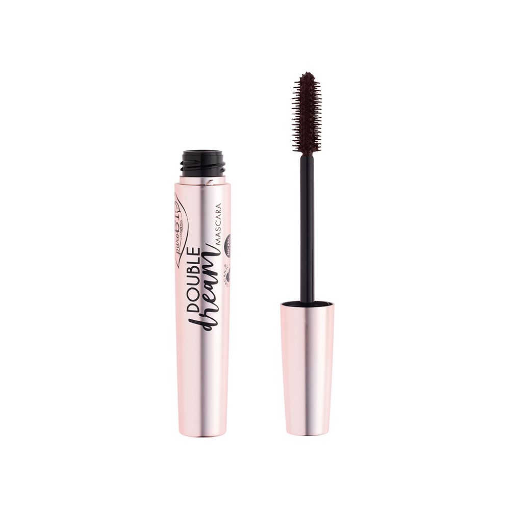 Purobio MASCARA DOUBLE DREAM BRUN Mascara nourrissant, allongeant et recoubant