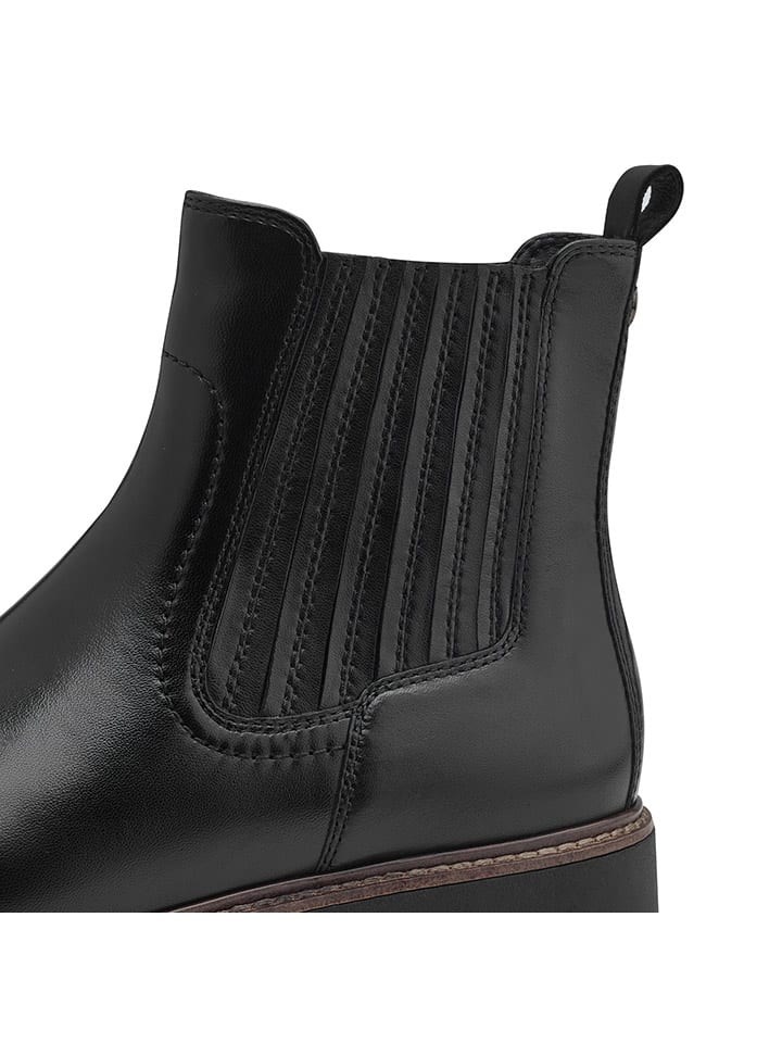 Tamaris Leder-Boots in Schwarz günstig kaufen