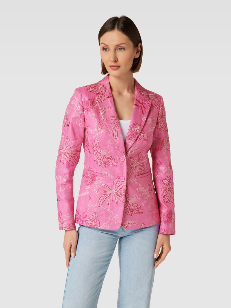 Blazer mit Allover-Print in pink