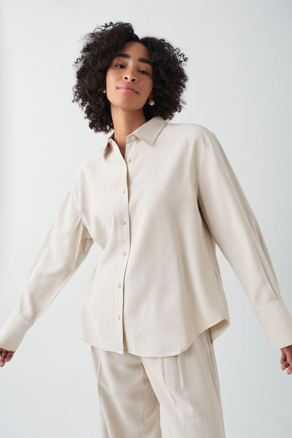 Relaxed viscose shirt