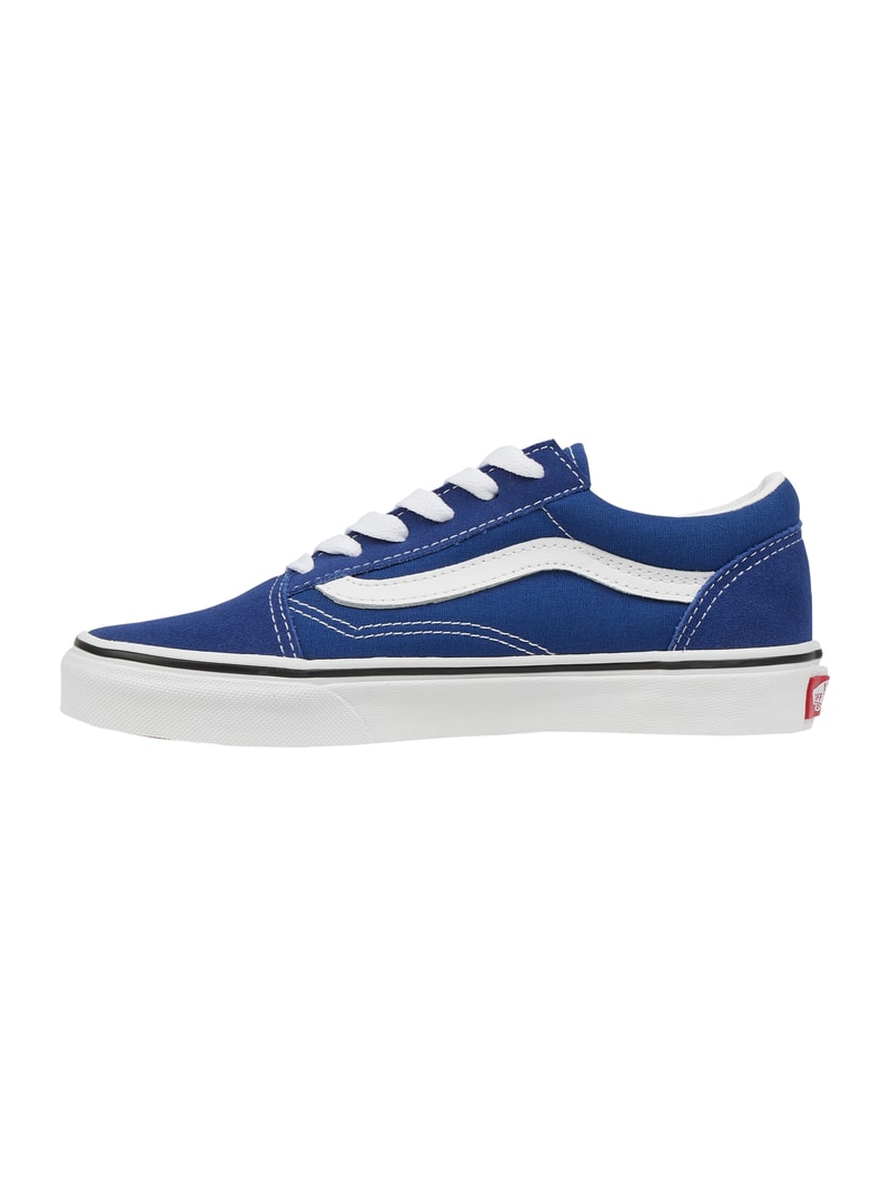 Sneaker mit Lederbesatz in marineblau