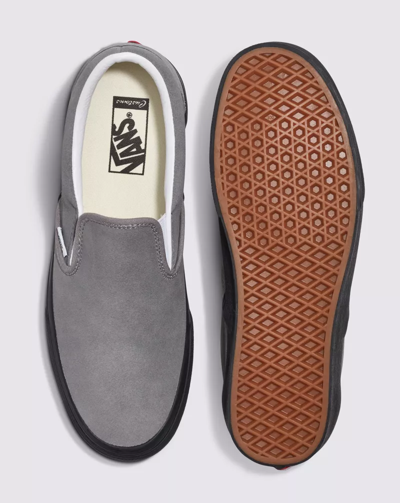 Customs Elevated Frost Gray Suede Black Sole Slip-On Shoe