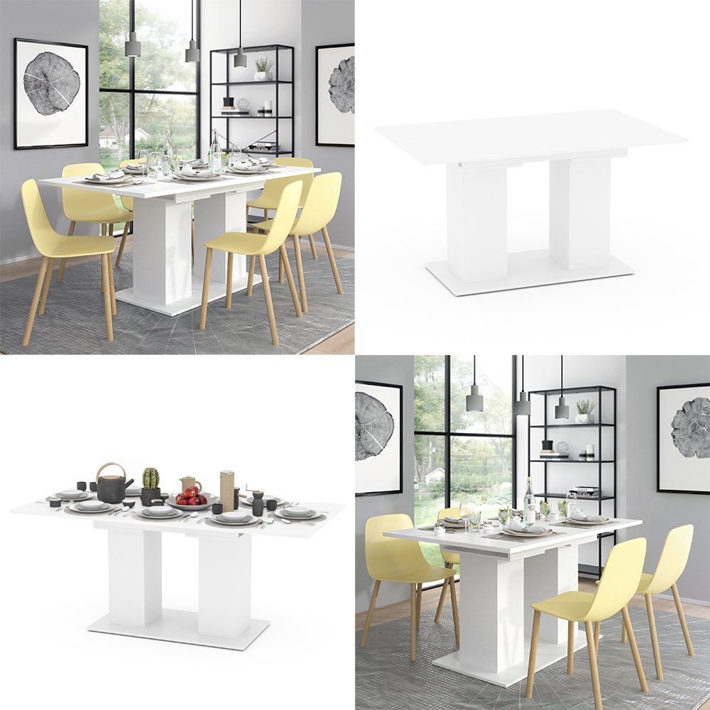 Vicco Esstisch Esszimmertisch ausziehbar DIX 140 - 180 cm Weiß