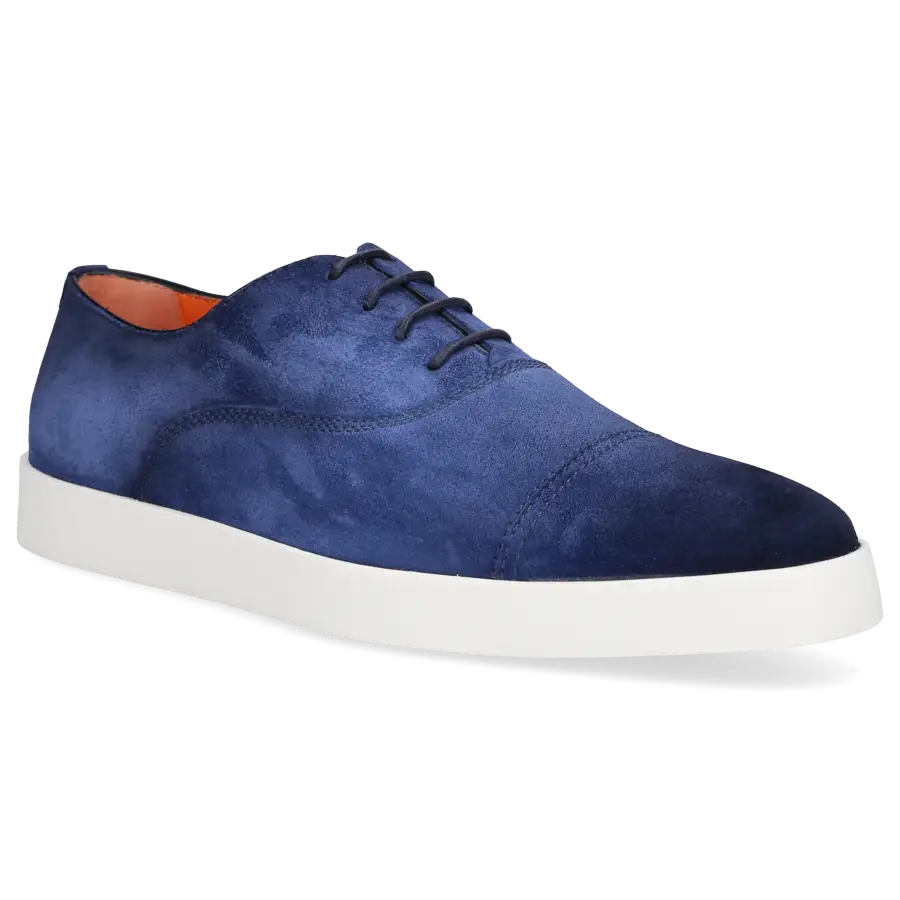 Santoni - Businessschuhe Oxford 17831 Veloursleder - blau