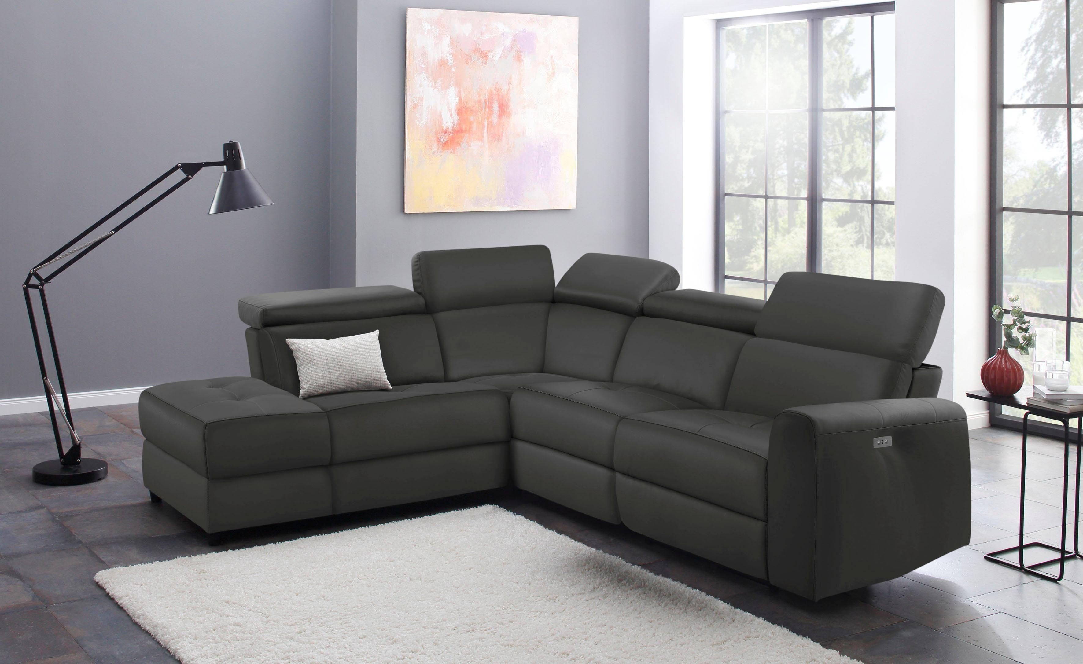 Home affaire Ecksofa Sentrano, auch mit elektrischer Funktion mit USB-Anschluß, in 4 Bezugsvarianten