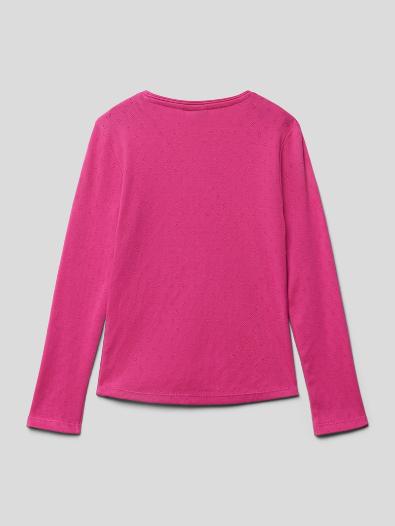 Longsleeve mit Ajour-Muster in pink