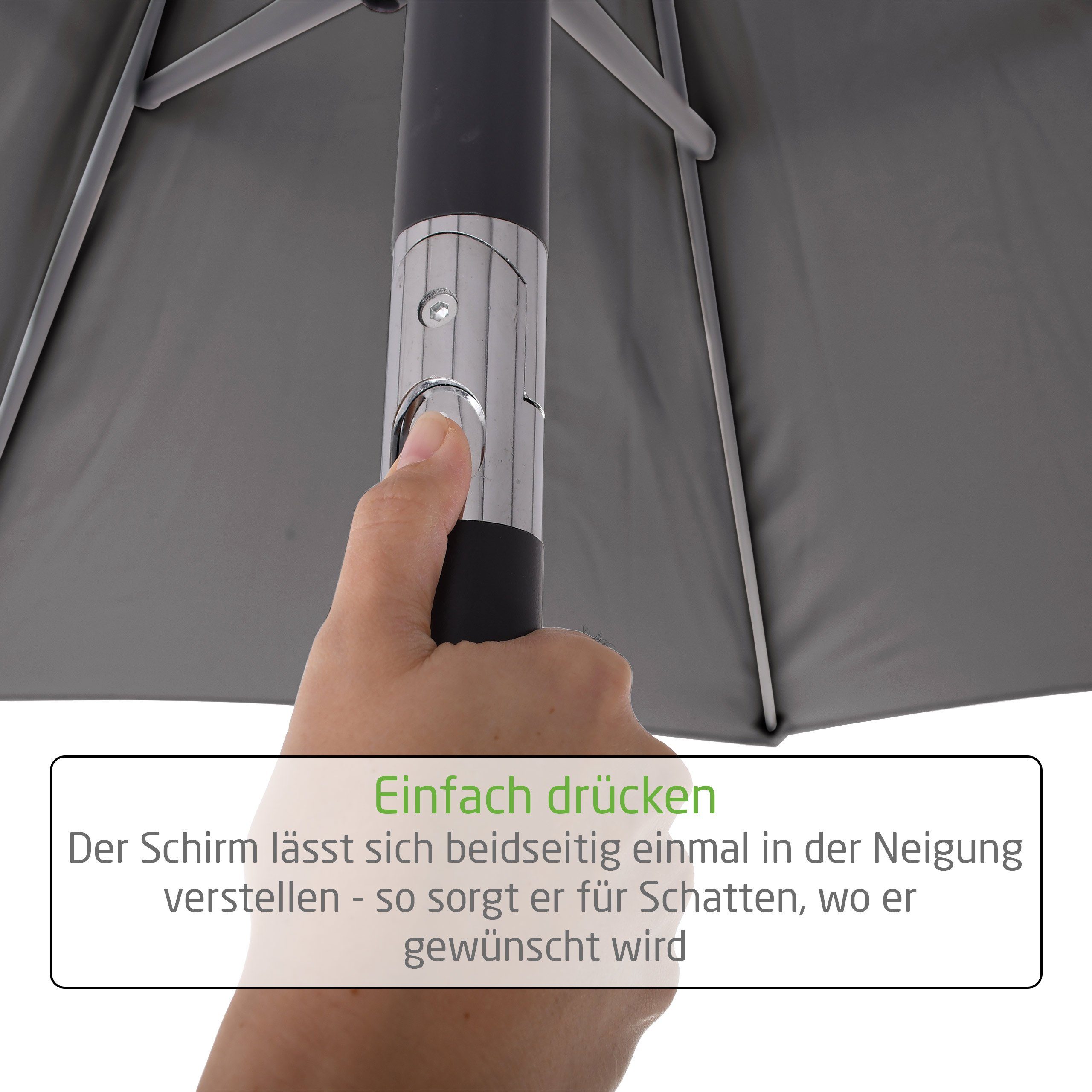 Raburg Sonnenschirm SUNNY EASY+, XXL Gartenschirm, verschiedene Farben, Sonnenschutz UV50+, 3x3 m, Stoff 160g/m2, Alu-Gestell, Gewicht: 4 kg, neigbar