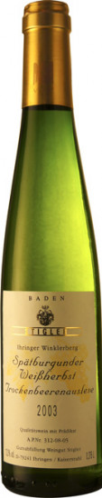 2009 Winklerberg Ihringen Spätburgunder Weißherbst Trockenbeerenauslese VDP.Große Lage edelsüß 0,375 L - Weingut Stigler