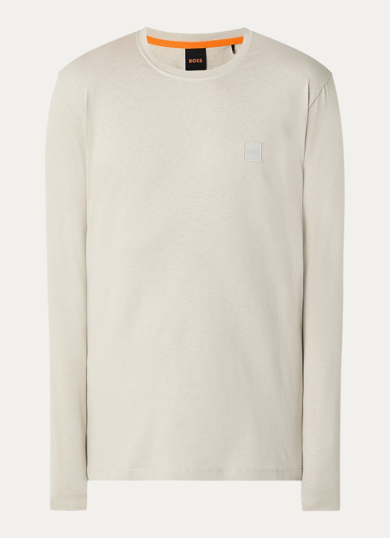 Camiseta de manga comprida HUGO BOSS Tacks com logotipo.