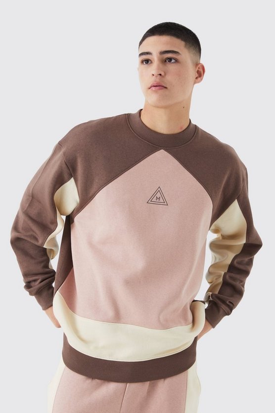 Oversize Colorblock Sweatshirt mit Logo