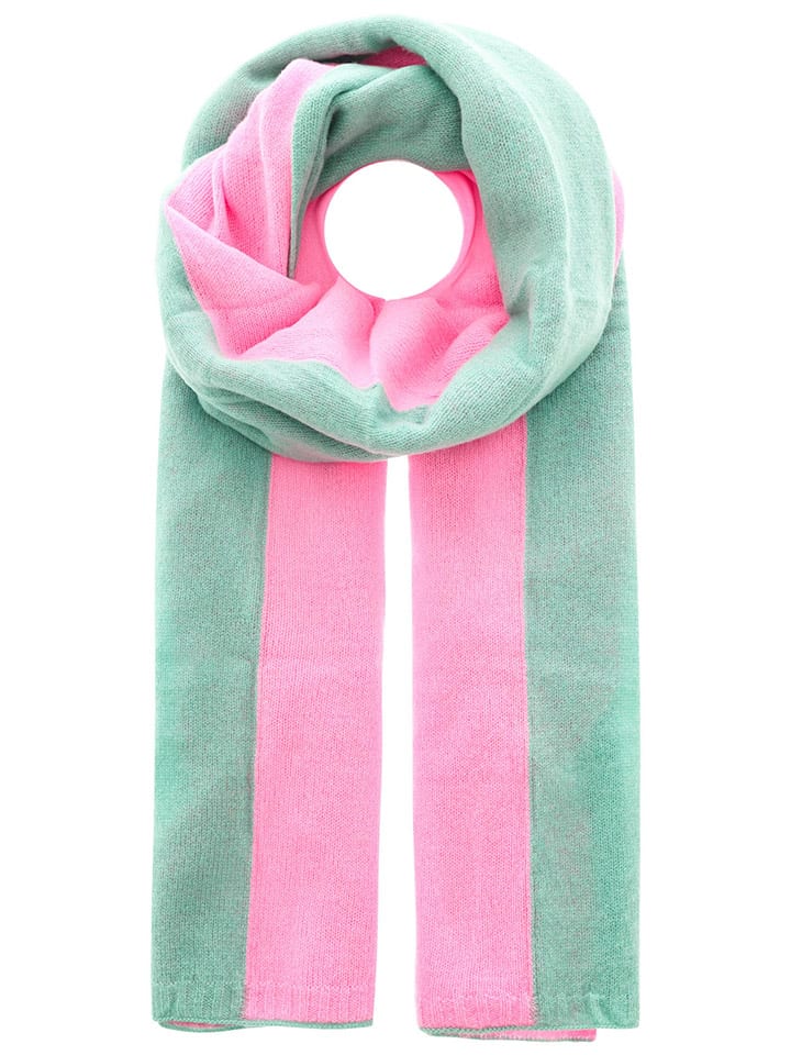 Zwillingsherz Kaschmir-Schal in Türkis/ Pink - (L)180 x (B)45 cm günstig kaufen onesize