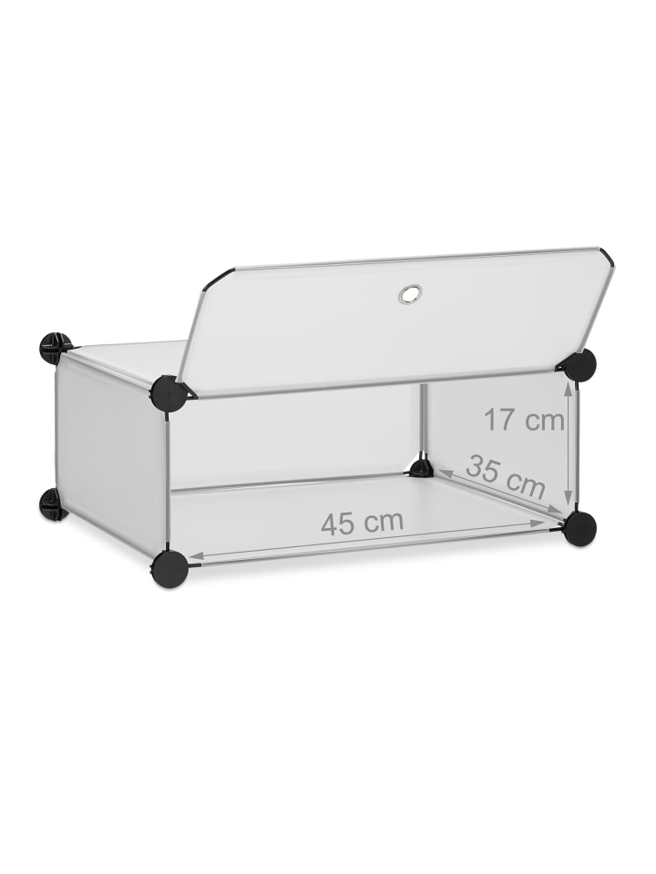 relaxdays Schuhregal in Transparent - (B)49 x (H)176 x (T)37 cm günstig kaufen onesize