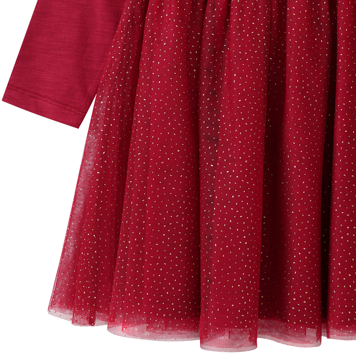 Mädchen Weihnachtskleid mit Tüll rot