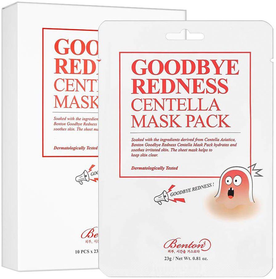 Benton Tuchmaske Goodbye Redness Centella Mask Pack Packung, 10-tlg.