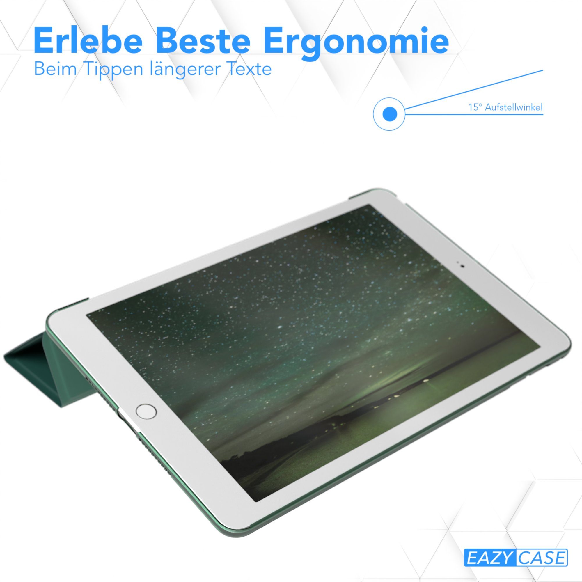 EAZY CASE Tablet-Hülle Smart Case für Apple iPad Mini 4. / 5. Generation 7,9 Zoll, Tablet Schutzhülle aufstellbar Flip Cover Bookstyle Hülle Dunkelgrün