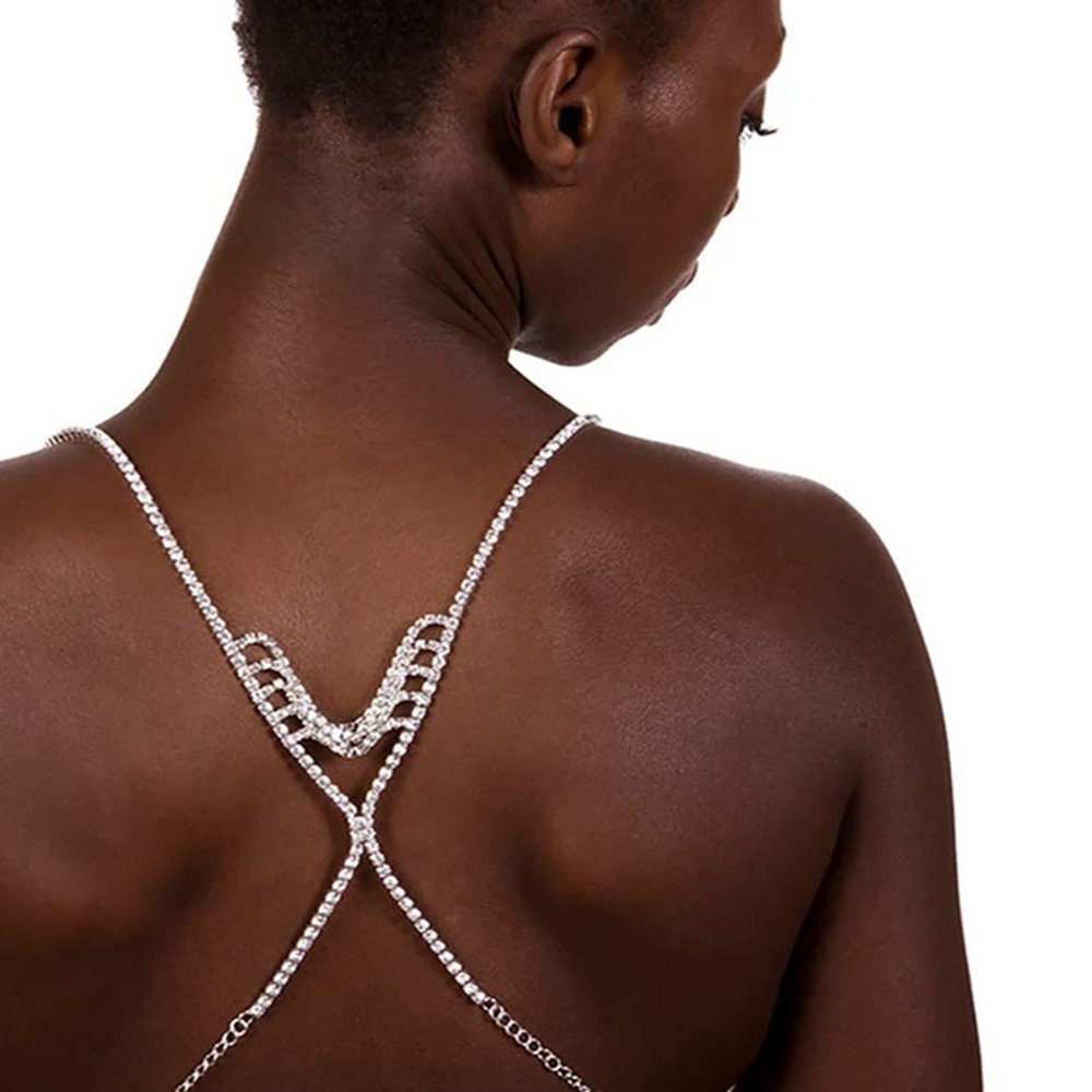 Ronner UG BH-Träger Glänzend BH-Träger Silber BH-Träger Halter Kristall Schultergurte (1 Paar)