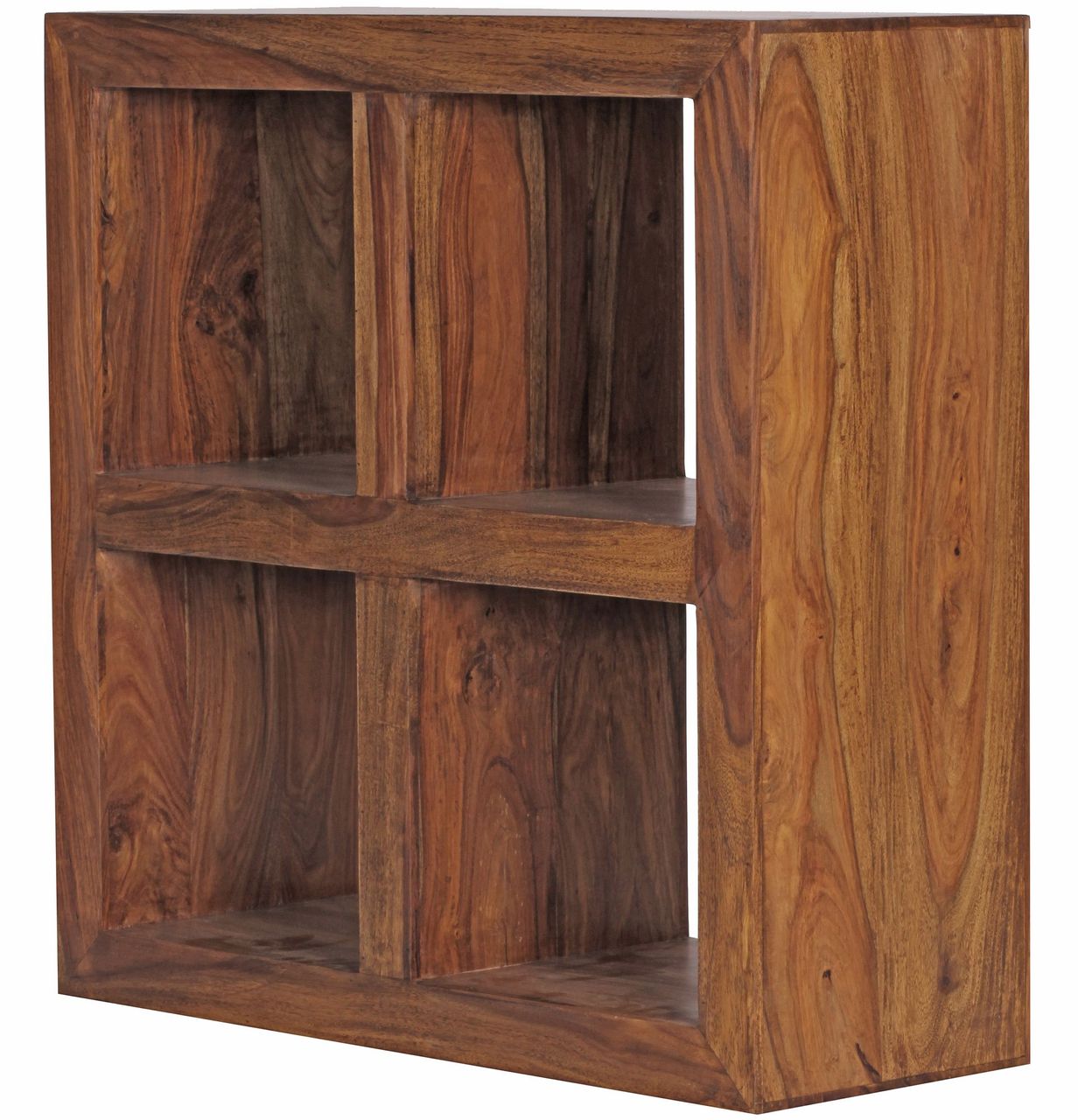 Wohnling Sheesham Standregal Massiv 82 cm mit 4 Böden Massivholz