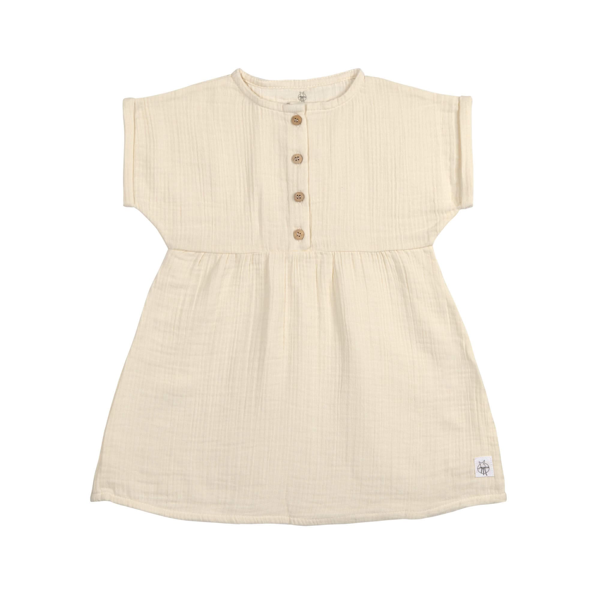 Musselin Kinderkleid - Bio Baumwolle, Hellgelb