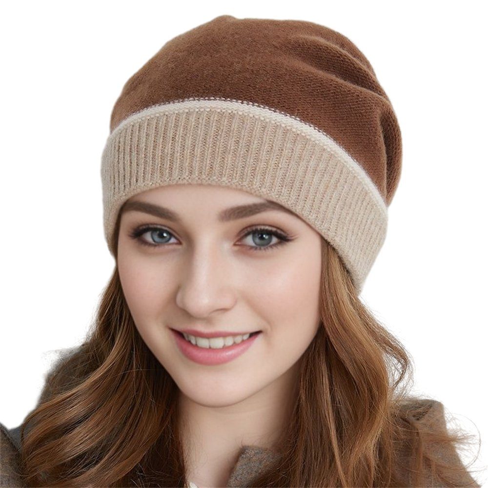 Aatrx Schlapphut Warme Mützen für Herbst und Winter, kontrastfarbene Strickmützen (1-St)
