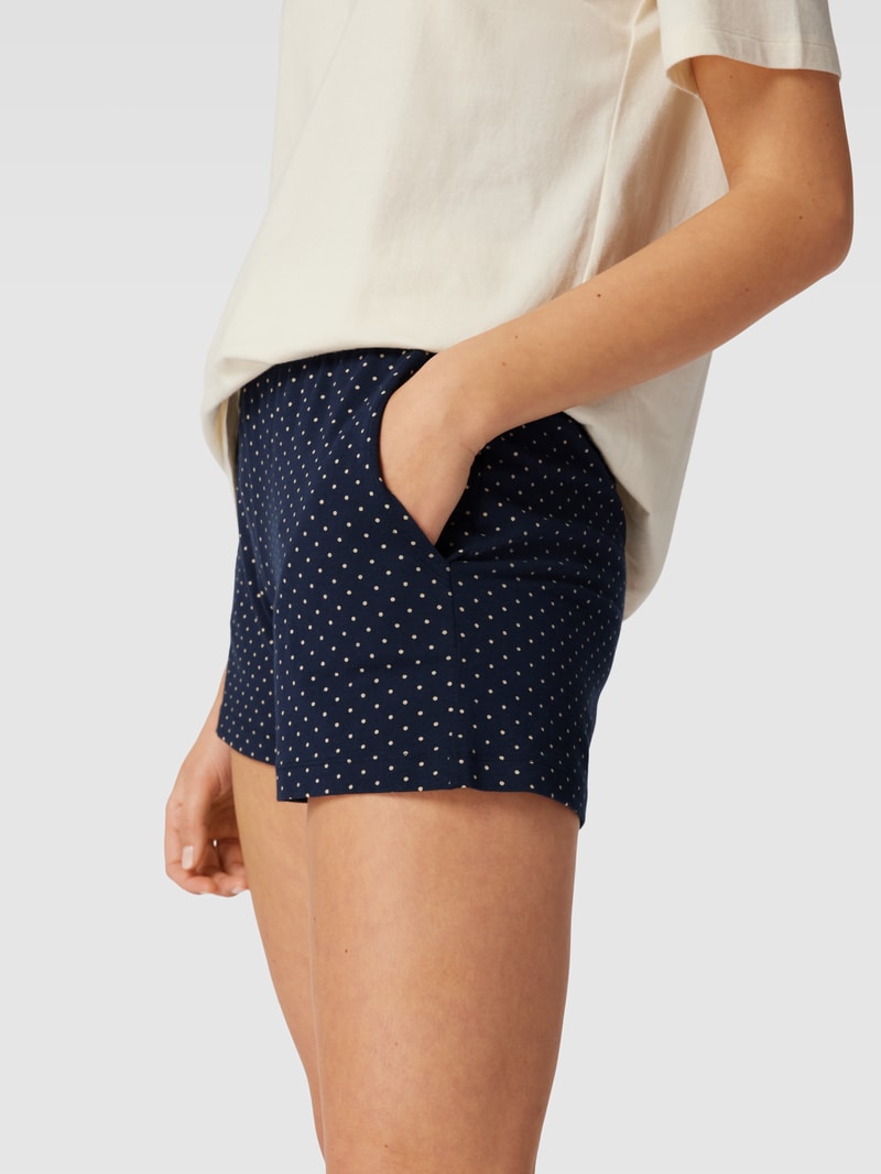 Pyjama-Shorts mit Allover-Muster in marineblau