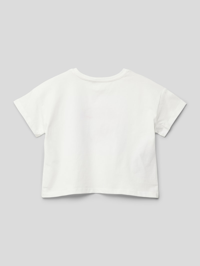 T-Shirt mit Motiv-Print Modell 'beach' in ecru