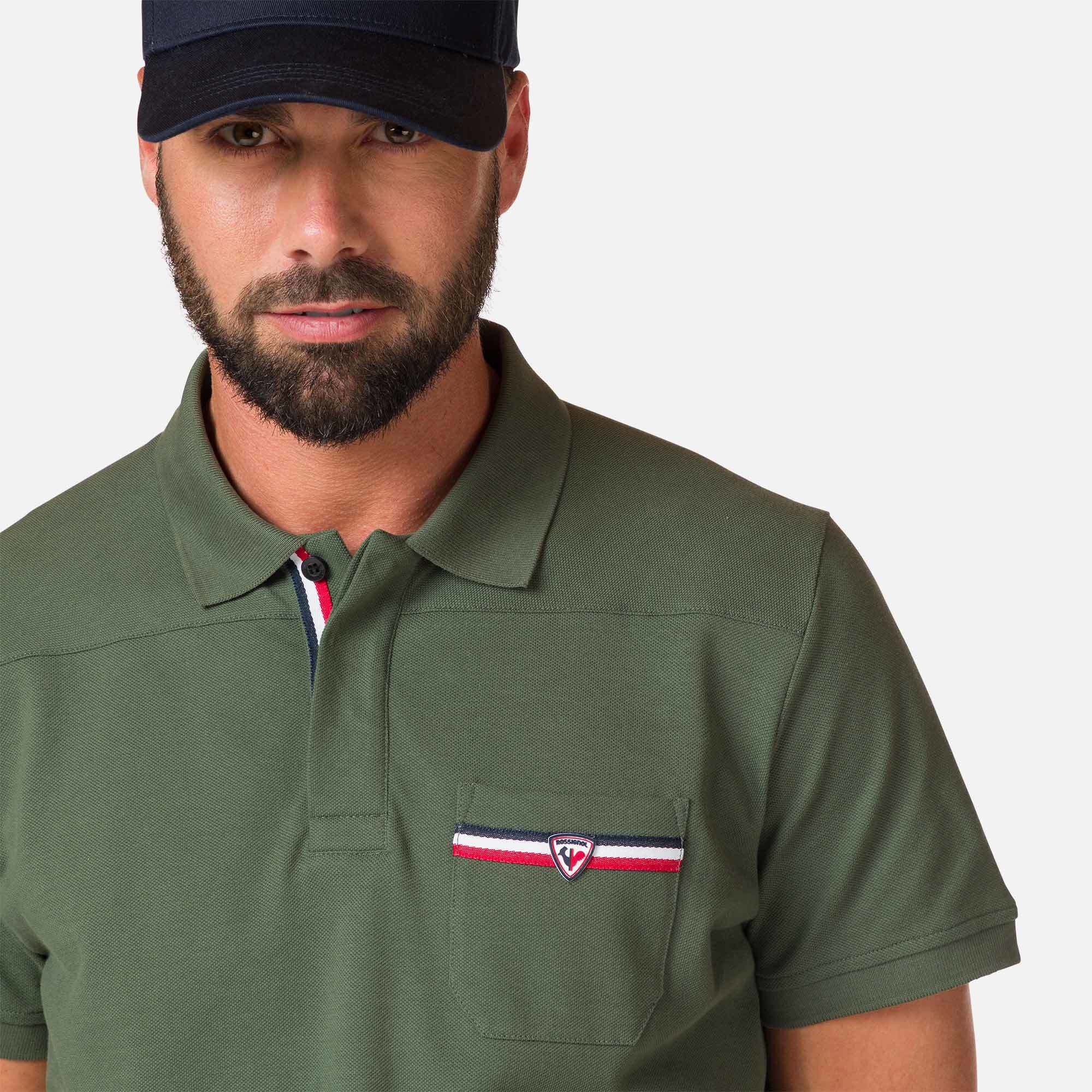 Polo logo à poche homme