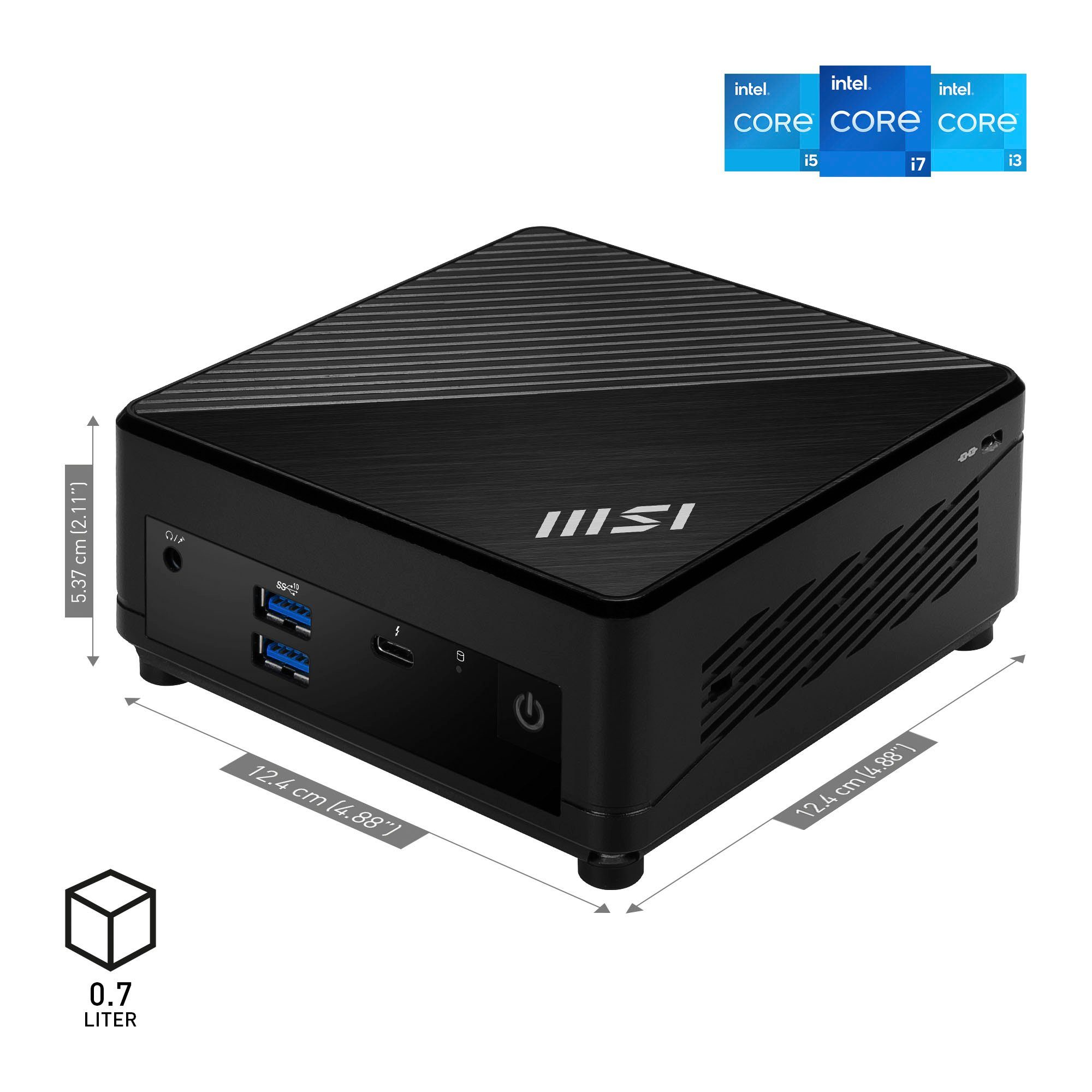 MSI CUBI 5 12M-021BDE Mini-PC (Intel Core i5 1255U, Iris® Xe Graphics, Luftkühlung)