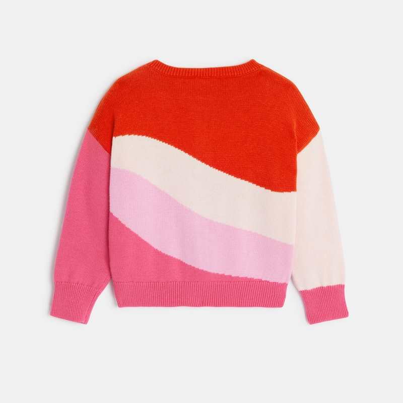 Cardigan bébé fille en tricot rouge et rose bébé fille Catimini