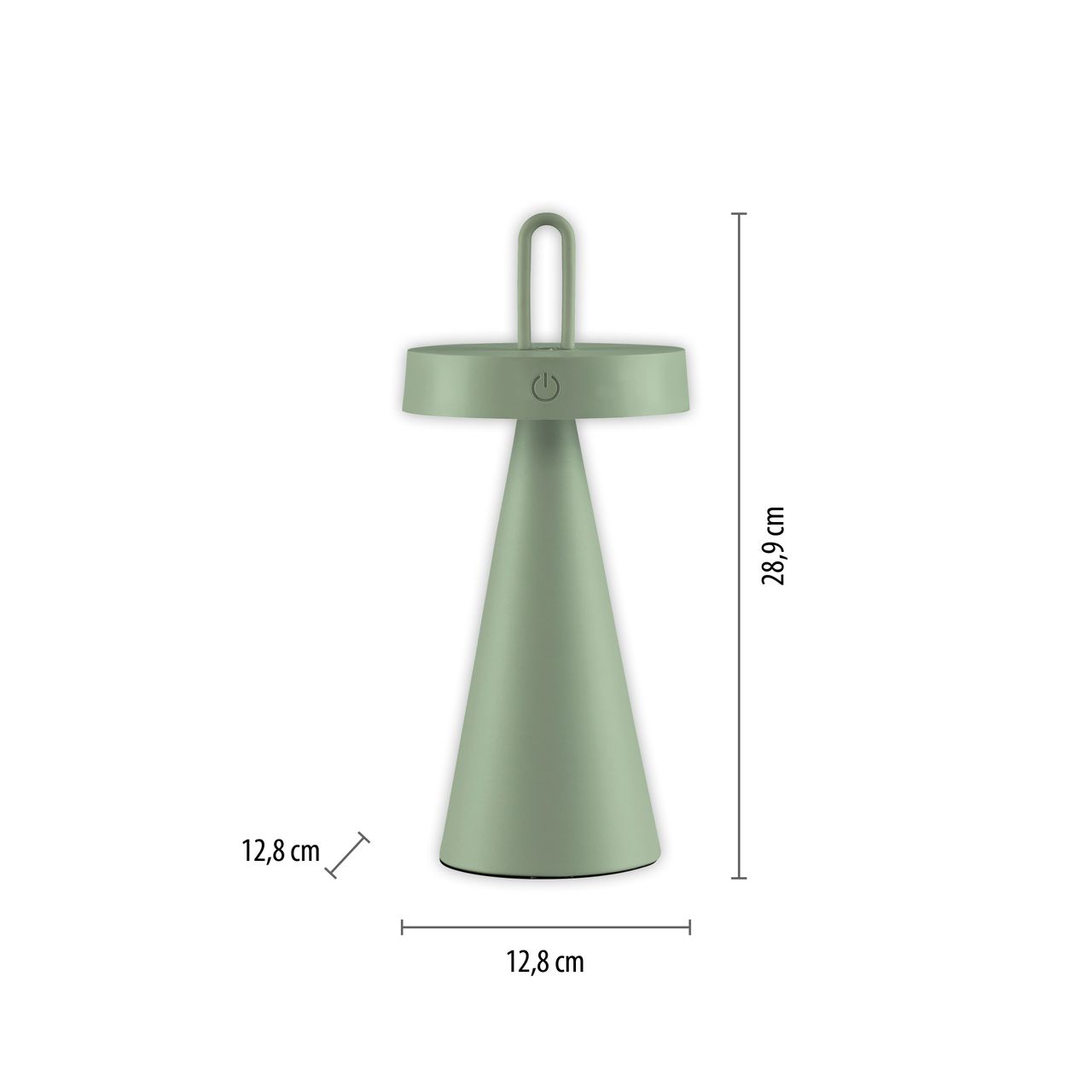 JUST LIGHT Akku Tischleuchte ALWA, 1x LED-Board/1,50Watt/2700Kelvin, IP44, Grün
