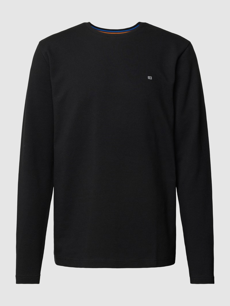 Longsleeve mit Waffelstruktur in schwarz