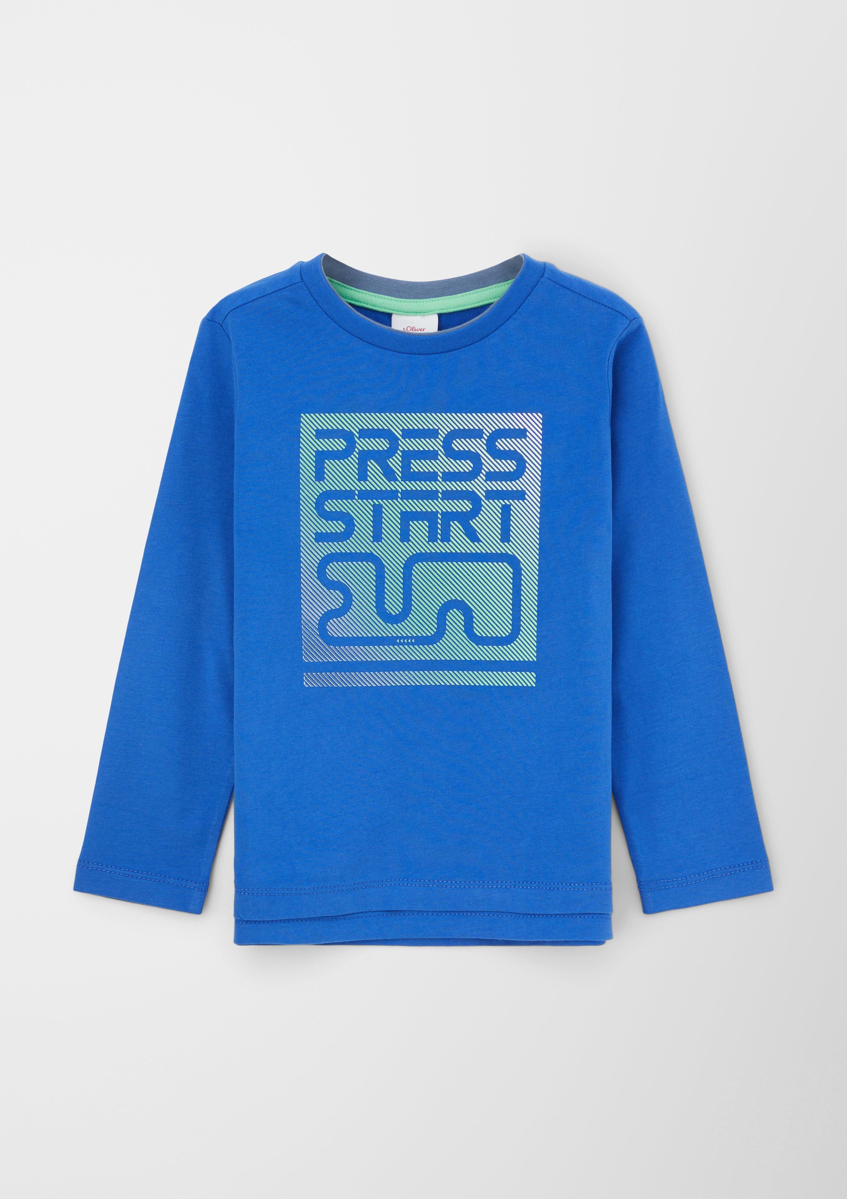 Longsleeve mit gummiertem Front-Print  2122960-5588