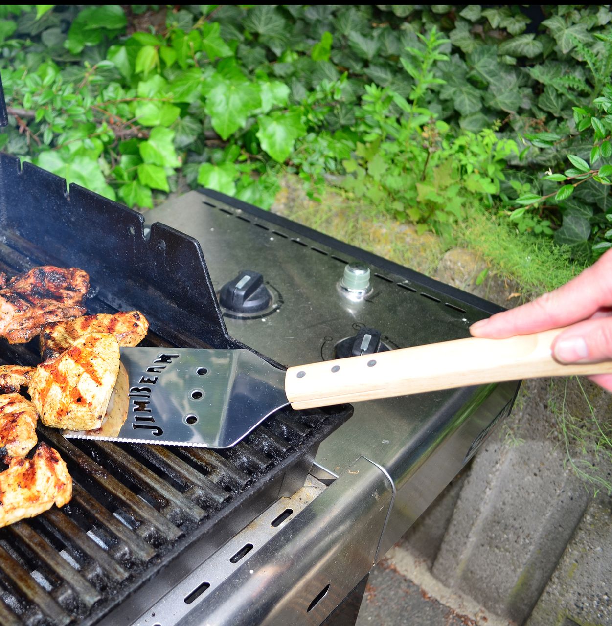 Jim Beam Grillbesteck 5 tlg. Holz Geschenkset