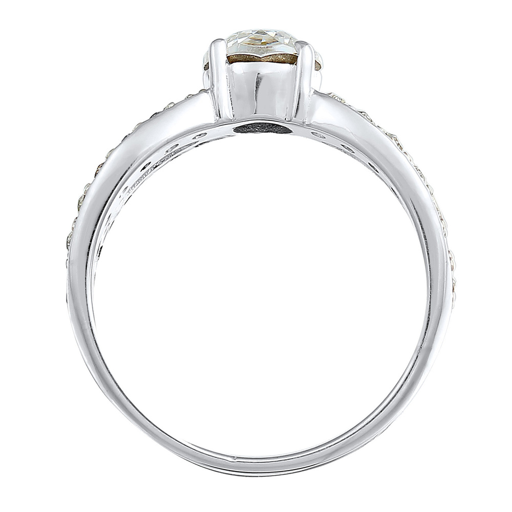 Elli Elli Bague Femmes Solitaire Glamoureux avec cristal en argent sterling 925 Bague