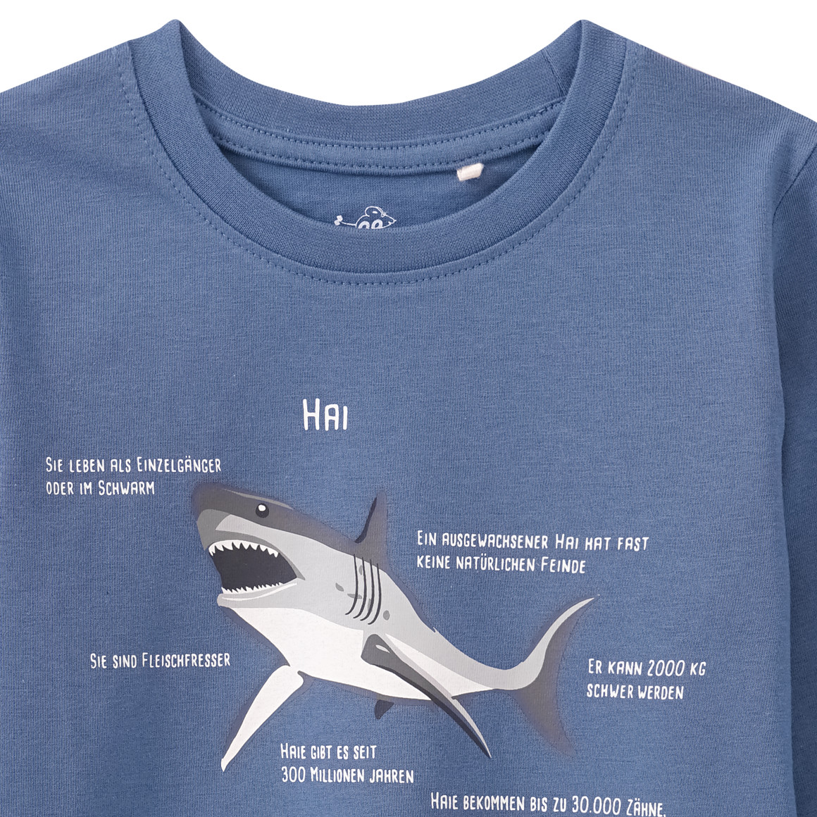 Kinder Langarmshirt mit Hai-Print