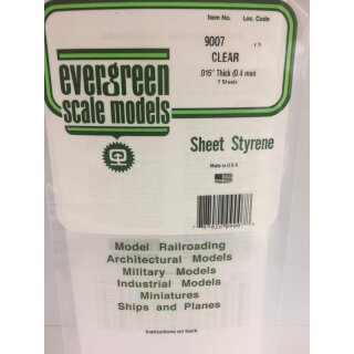 Evergreen PS-9007 Platte, klar 0,4 mm dick