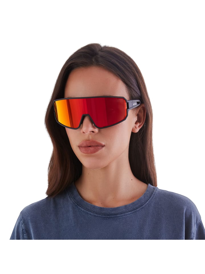 YEAZ SUNWAVE Sport-Sonnenbrille Black/Red in rot günstig kaufen onesize