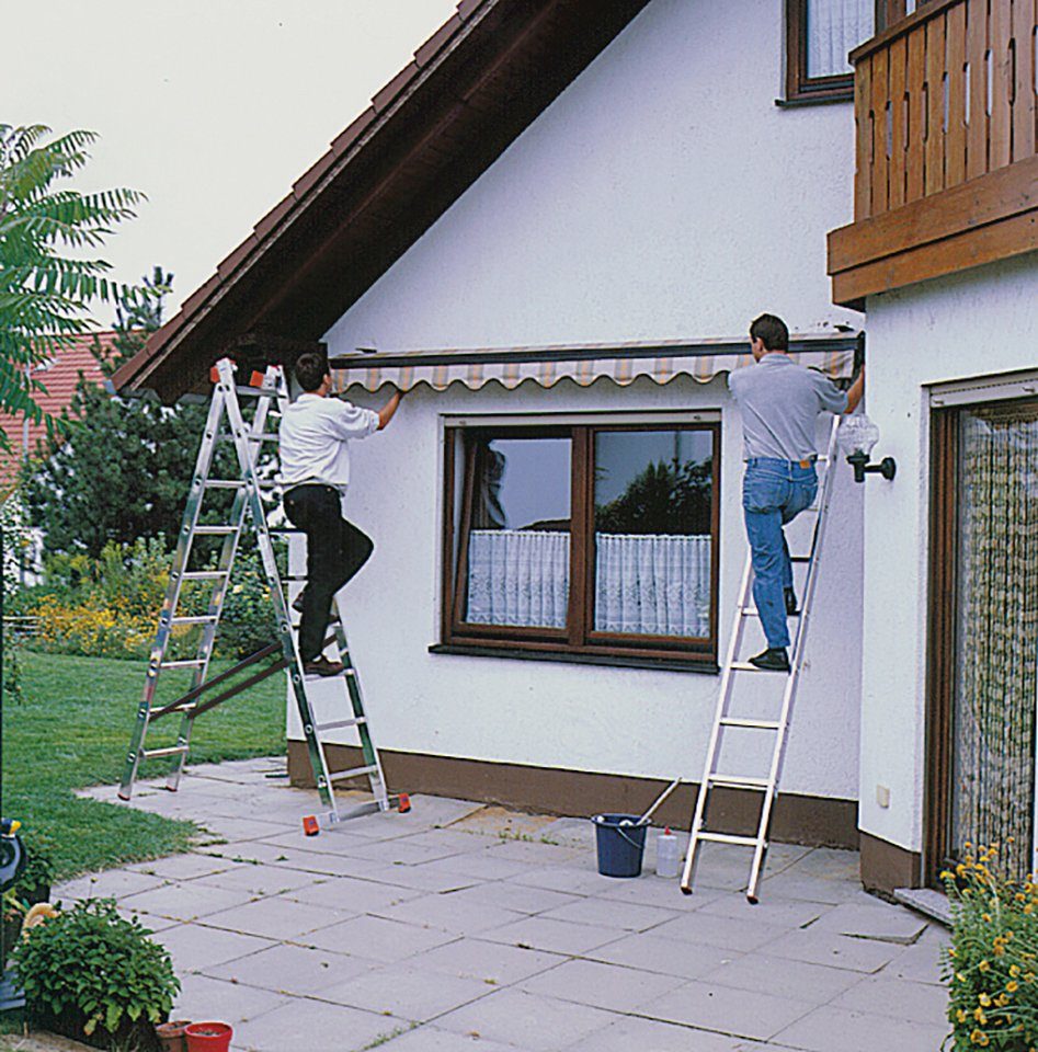 KRAUSE Vielzweckleiter Tribilo, mit Leiternspitzen, 3x9 Sprossen