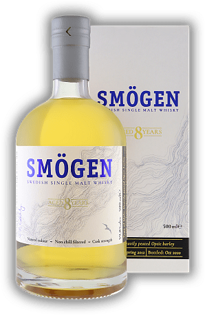 Smögen Swedish Single Malt Whisky 8 Years 2012/2020 59,8% Smögen Swedish Single Malt Whisky 8 Years 2012/2020 59,8% Heavily Peated Single Malt von Schwedens Westküste. Alter 12/20 - 0,5	 Liter - Vol 59,8%