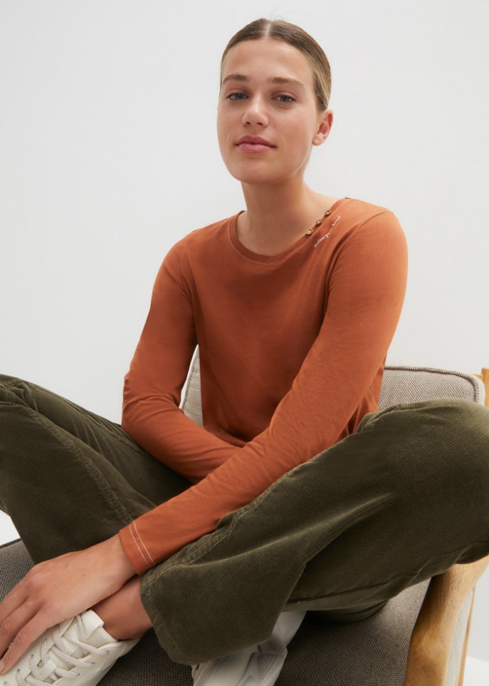 Langarmshirt mit Zierknöpfen