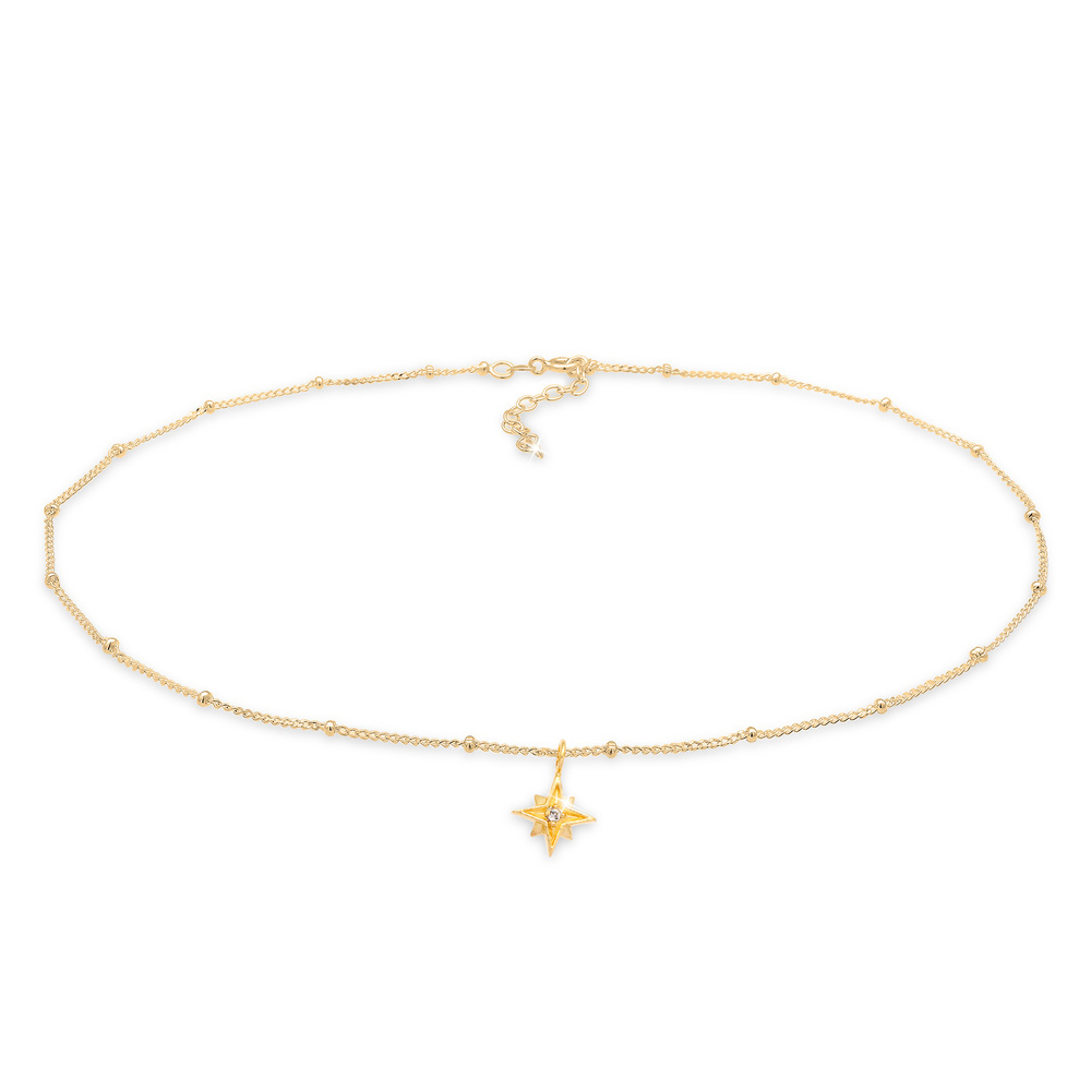 Elli Elli Collier Choker Étoile Pendentif Pétillant Romantique avec des Cristaux Colli collier