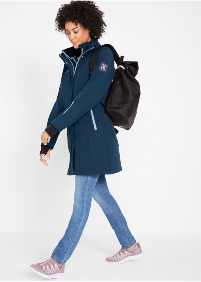 Stretch-Softshelljacke, 2 in 1-Optik