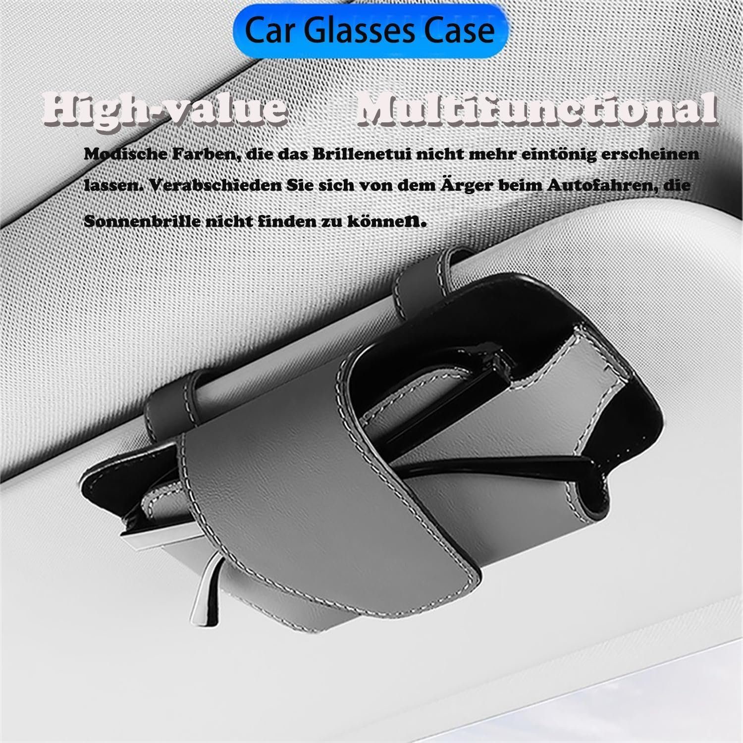 Yunnker Autosonnenschutz Sonnenblende Brillenhalter, Auto Sonnenbrille Brillenetui, Auto Sonnenblende Universal, Sonnenblende Aufbewahrungsbox