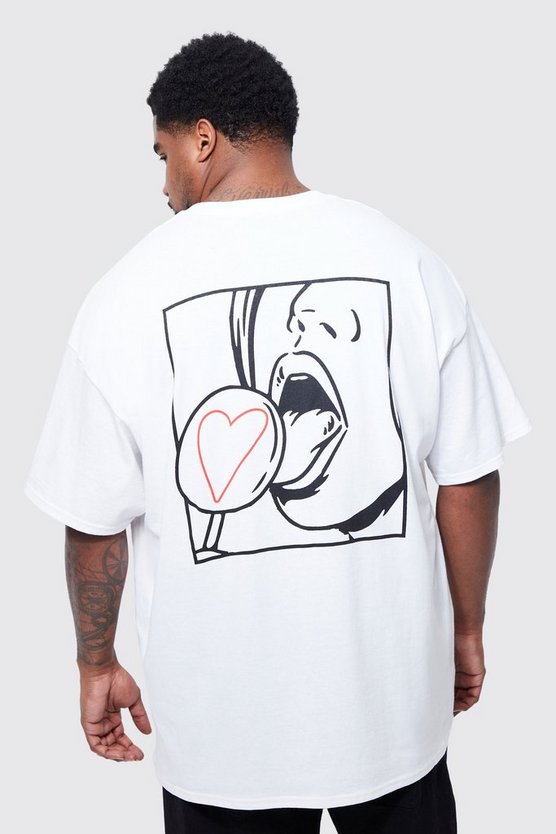 Plus T-Shirt mit Valentine Print