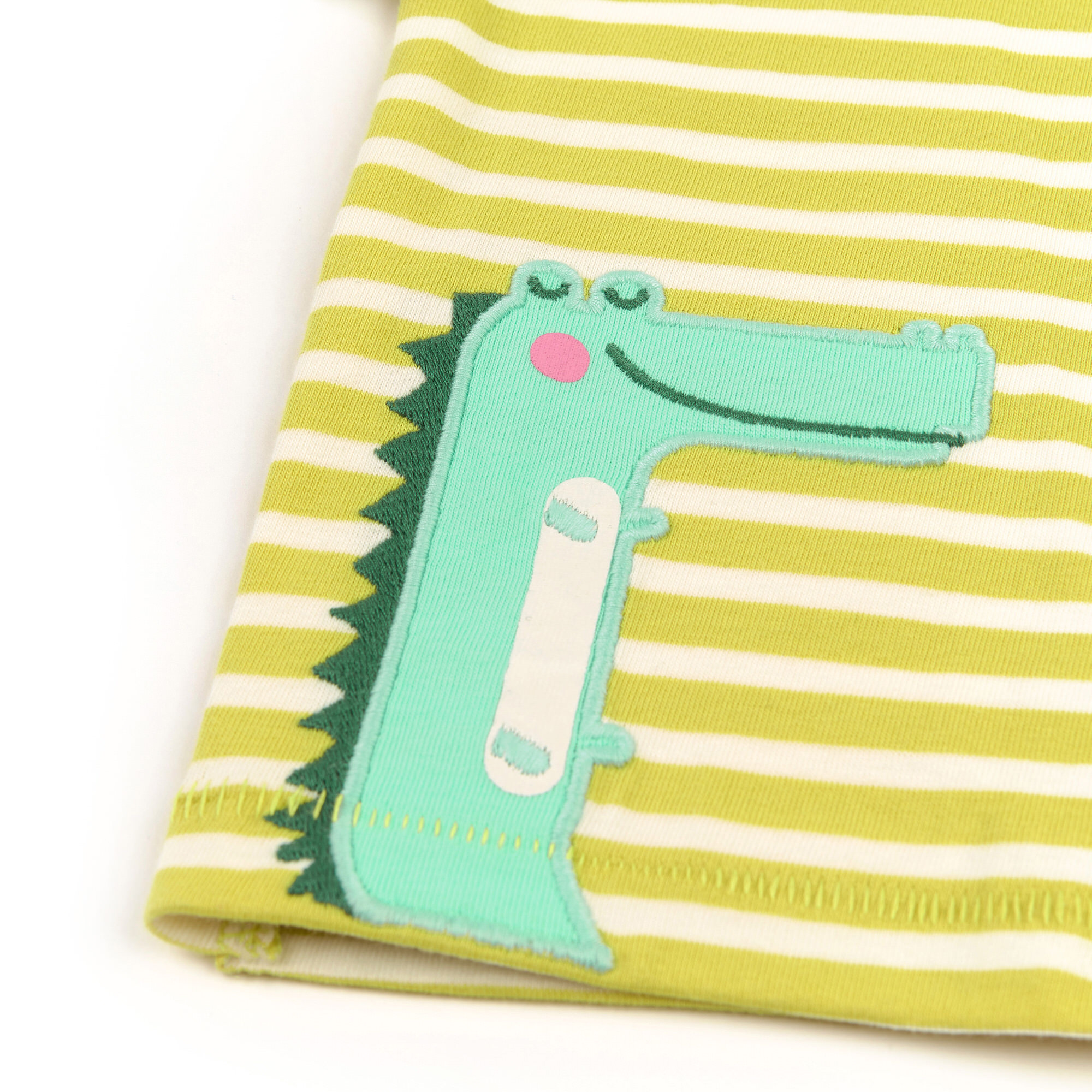 Baby T-Shirt geringelt mit Krokodil Motiv